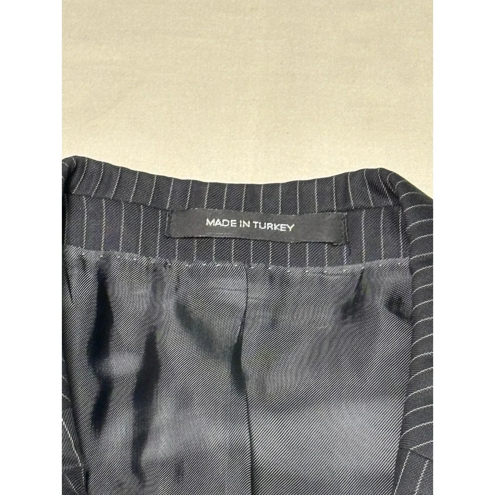Hugo Boss Selection Portman Tower Blazer‎ Silk Wool Pinstripe Mens 42R black